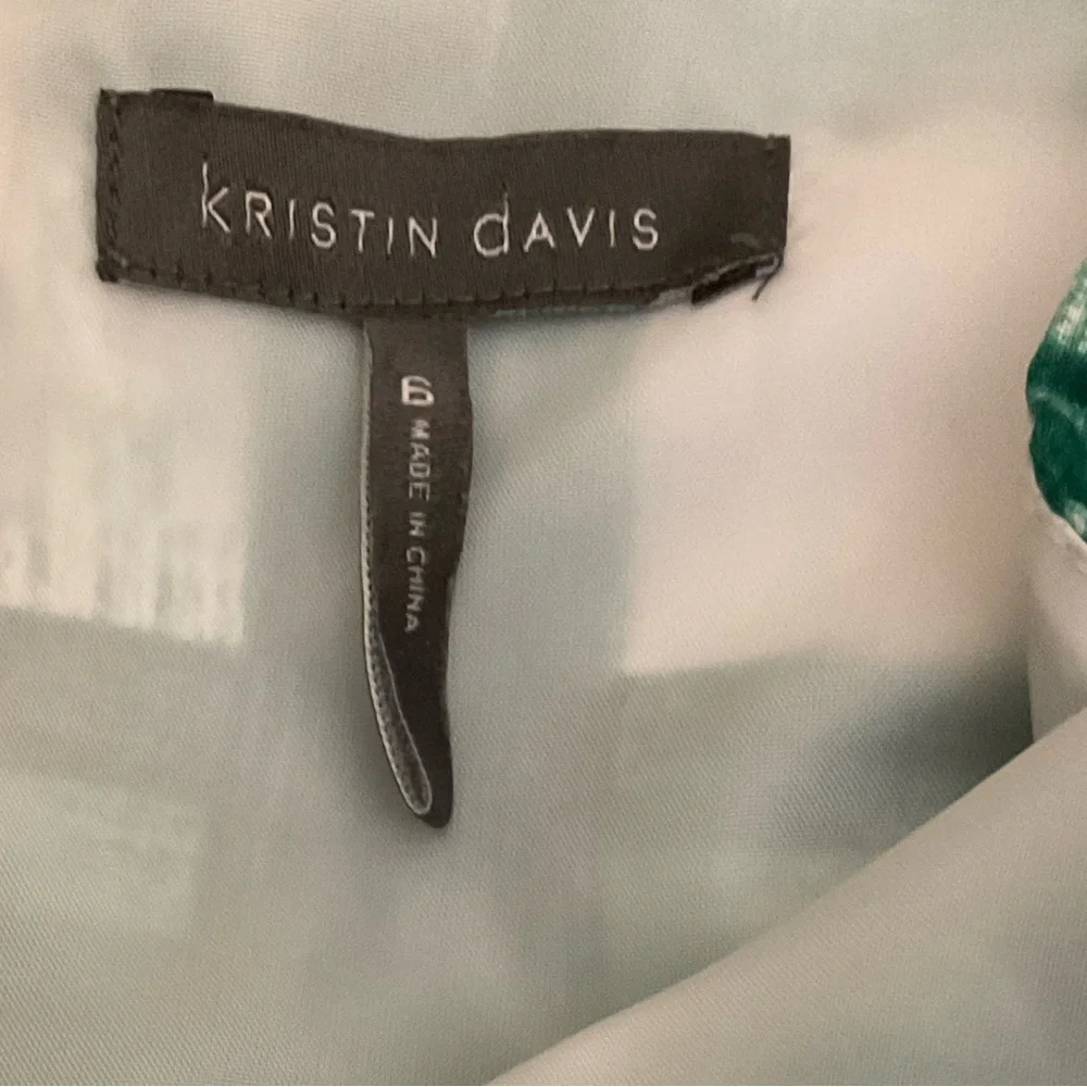 Kristin Davis Plaid Green And White‎ Pin Up Style Dress. Size 6